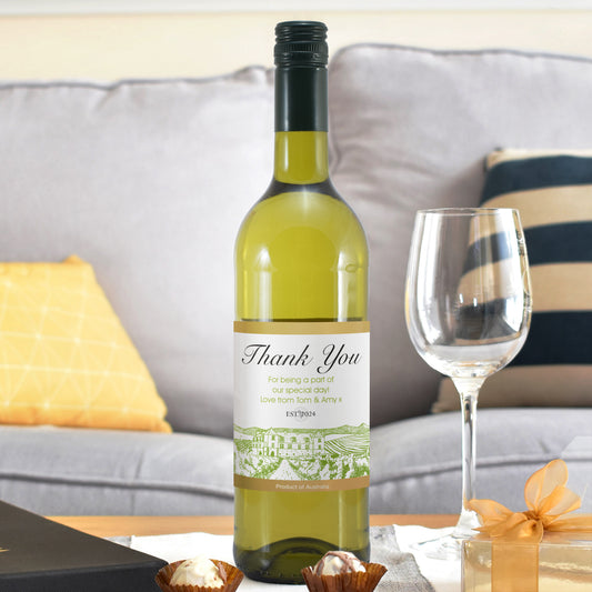 Personalised Vineyard Label White Wine