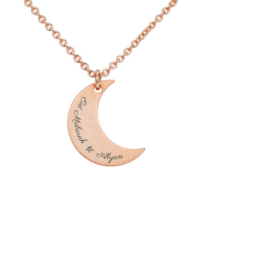 Personalised Eid Mubarak Moon Necklace