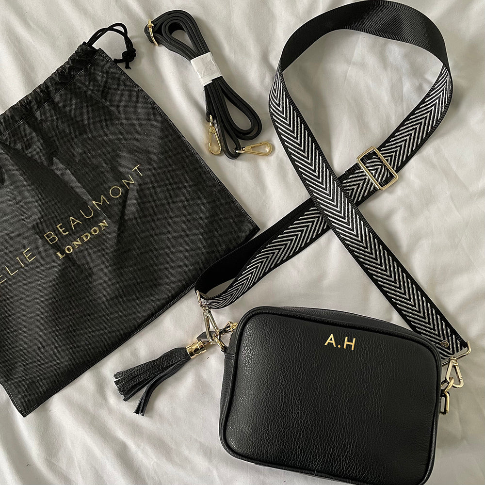 Personalised Leather Bag in Black
