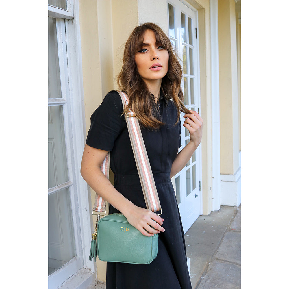 Personalised Leather Bag in Mint
