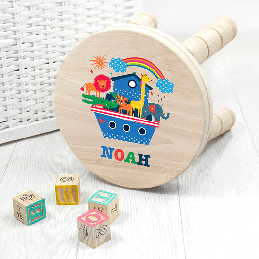 Personalised Kid's Noah's Ark Wooden Stool
