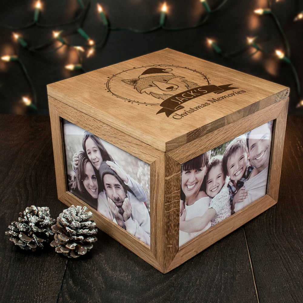 Personalised Woodland Wolf Christmas Memory Box