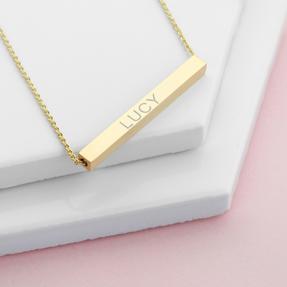 Lucy Name Necklace Bar Design