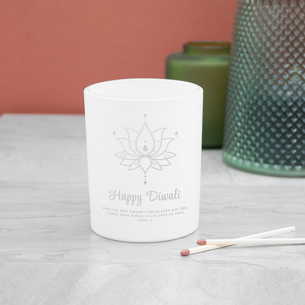 Personalised Diwali Lotus Candle Holder