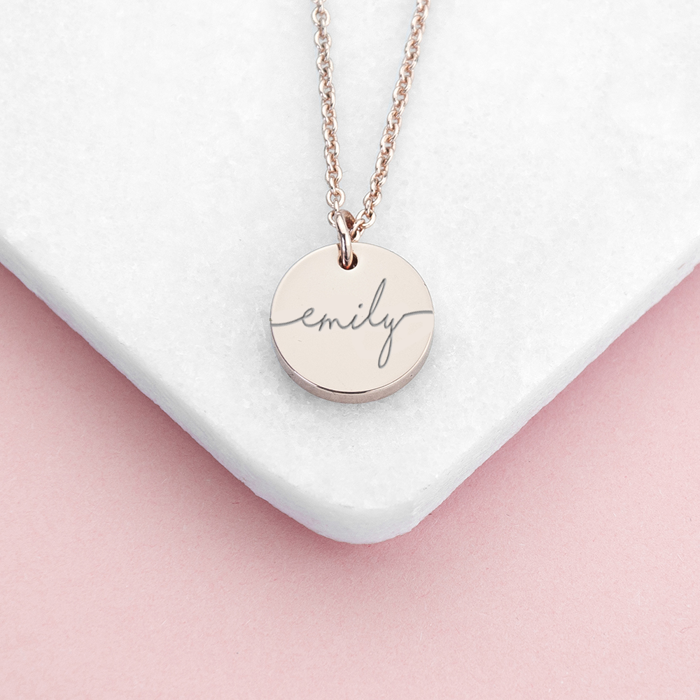 Ella Name Necklace Disc Design