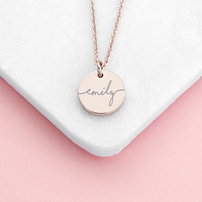 Ella Name Necklace Disc Design