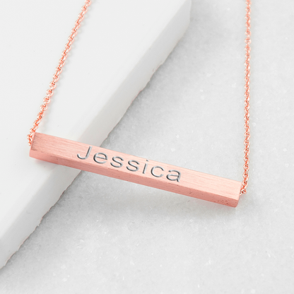 Jessica Name Necklace Bar Design
