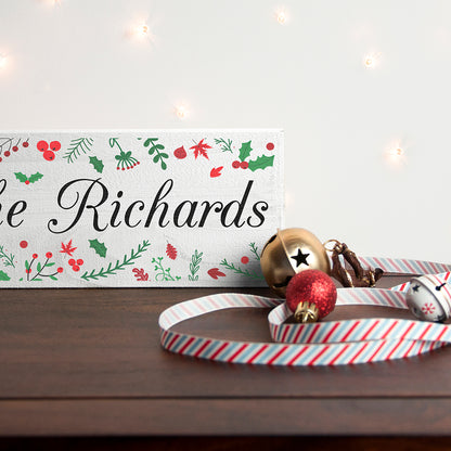 Personalised Holly Festive Christmas Mantle Decoration