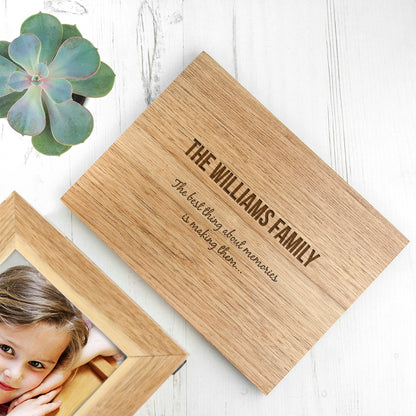 Personalised We Are Family Midi Oak Photo Cube Keepsake Box