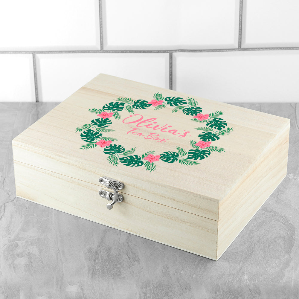 Personalised Rainforest Wreath Mother's Day Tea Box