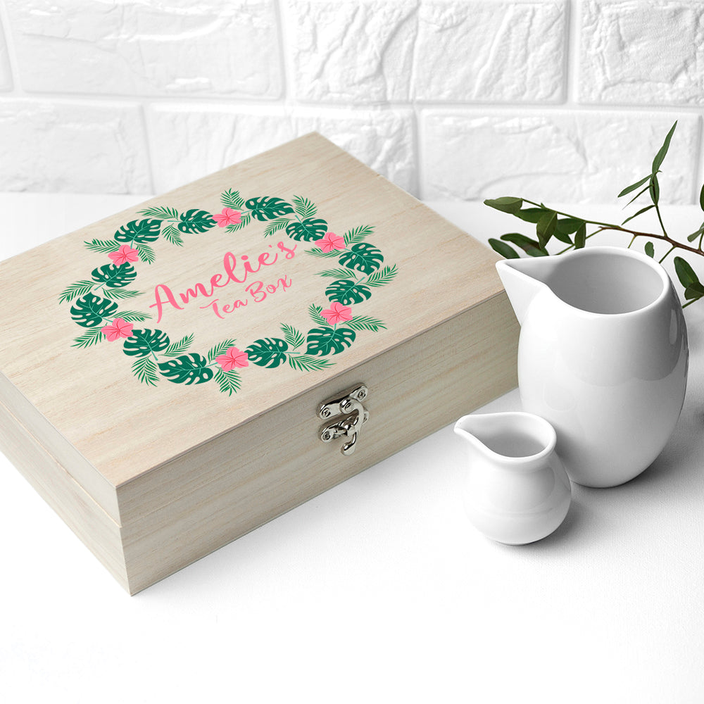 Personalised Rainforest Wreath Mother's Day Tea Box