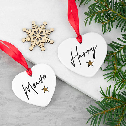 Personalised Christmas Heart Decoration