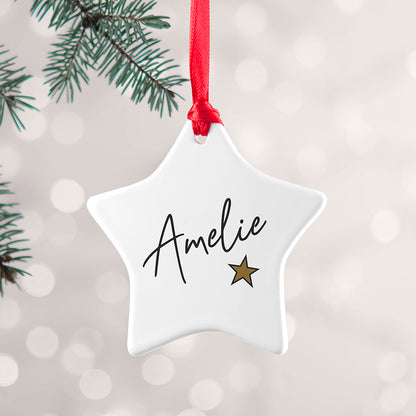 Personalised Christmas Star Decoration