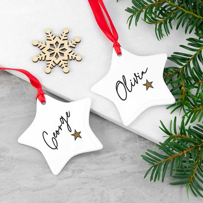 Personalised Christmas Star Decoration