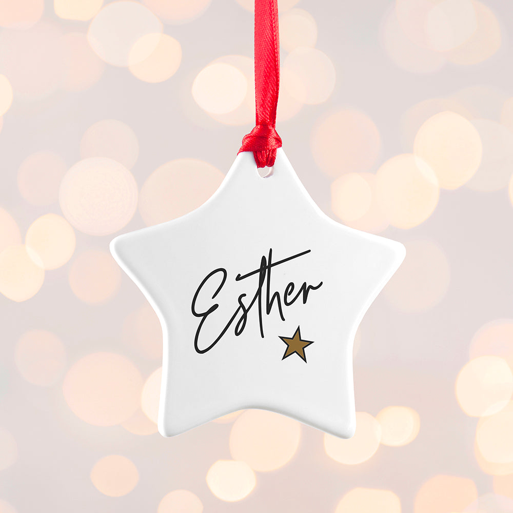 Personalised Christmas Star Decoration