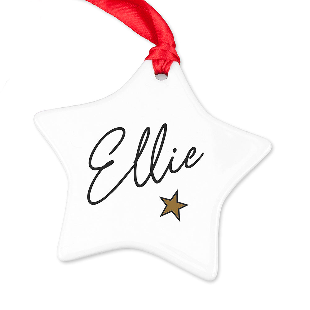 Personalised Christmas Star Decoration