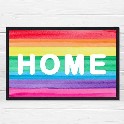 Personalised Rainbow Stripe Doormat