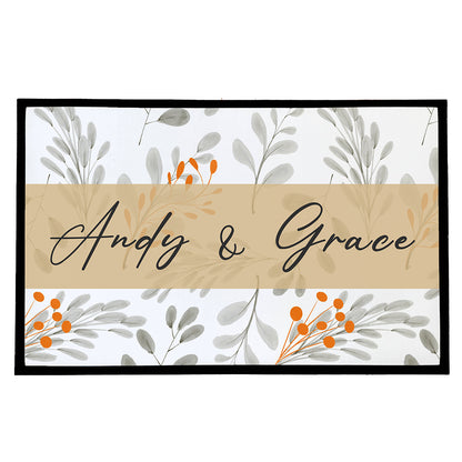 Personalised Botanical Pattern Indoor Doormat