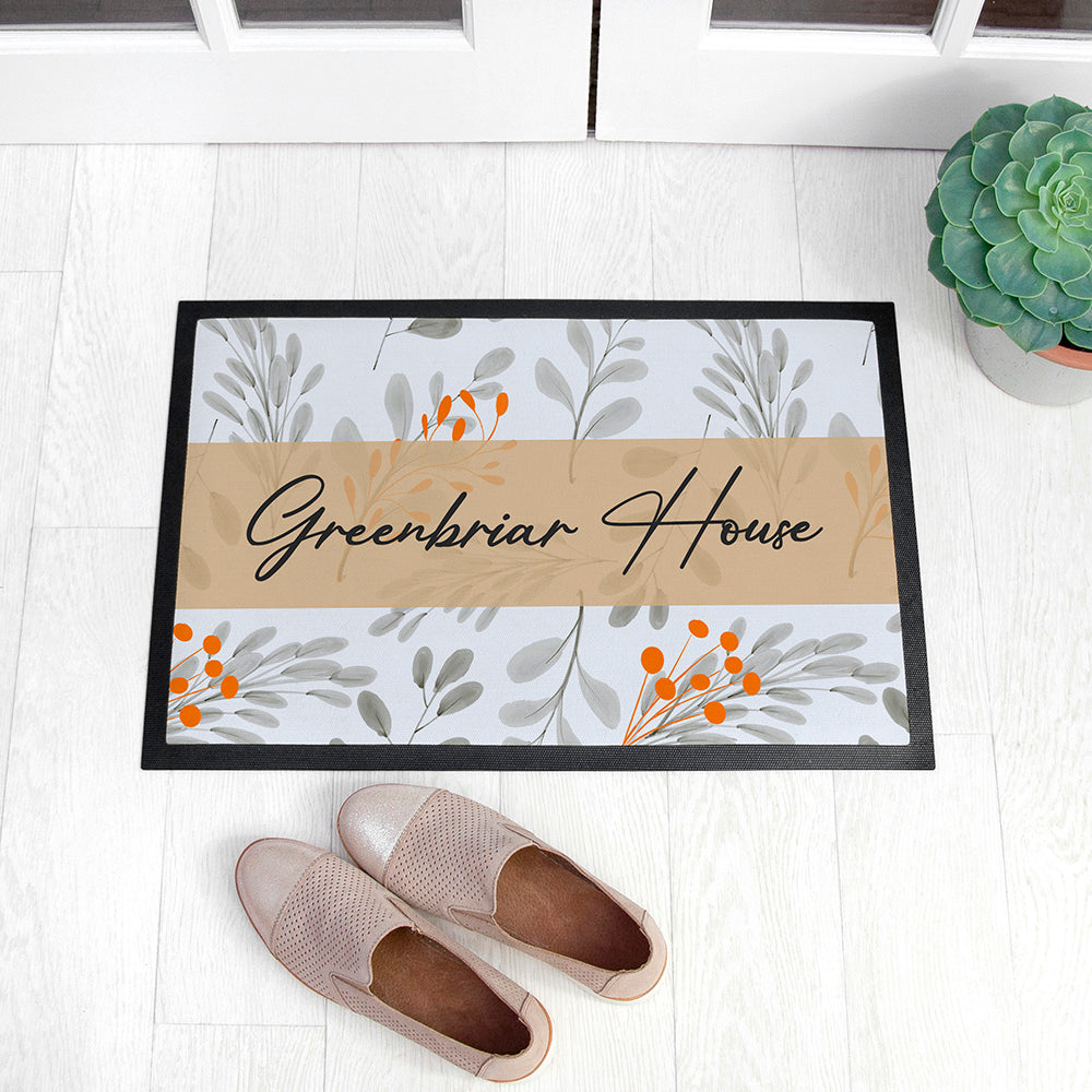 Personalised Botanical Pattern Indoor Doormat