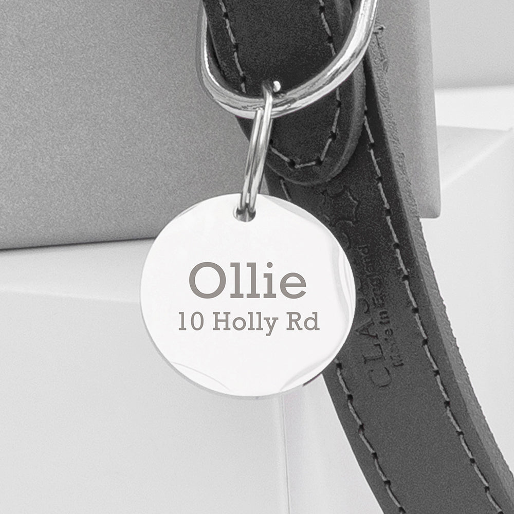 Leather Pet Collar With Personalised Tag