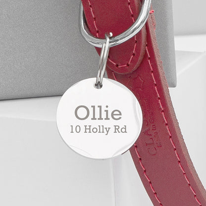 Leather Pet Collar With Personalised Tag