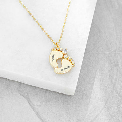 Baby Footprint Charm Necklace