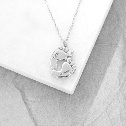 Baby Footprint Charm Necklace