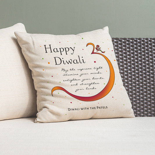 Personalised Diwali Om Symbol Cushion Cover