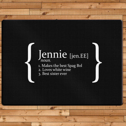 Personalised Definition Glass Chopping Board