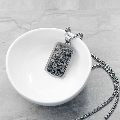 Personalised Men's Obsidian Dog Tag Necklace