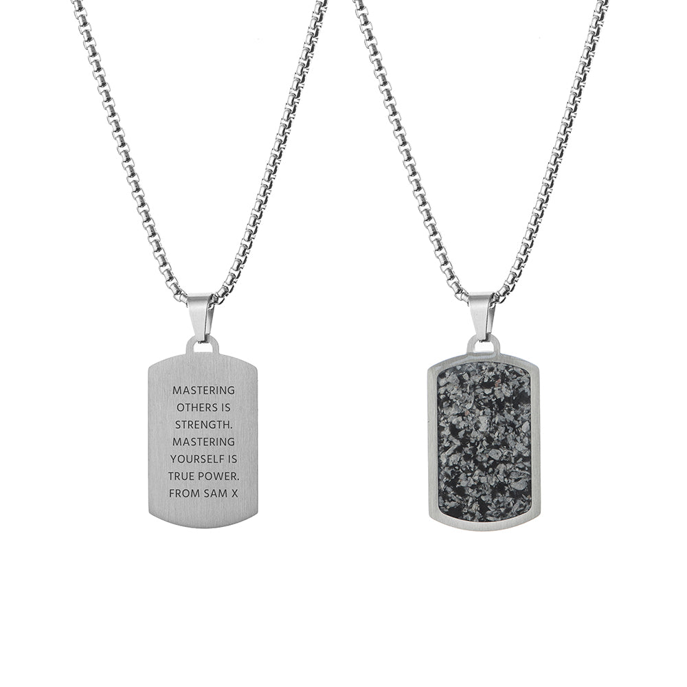Personalised Men's Obsidian Dog Tag Necklace