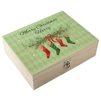 Personalised Christmas Stockings Tea Box