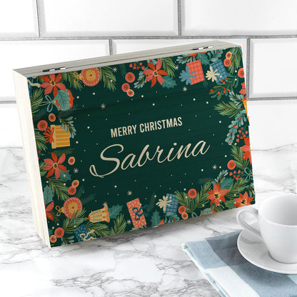 Personalised Floral Christmas Tea Box
