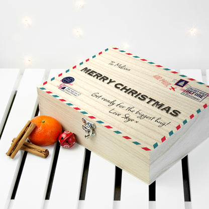 Personalised International Mail Christmas Tea Box