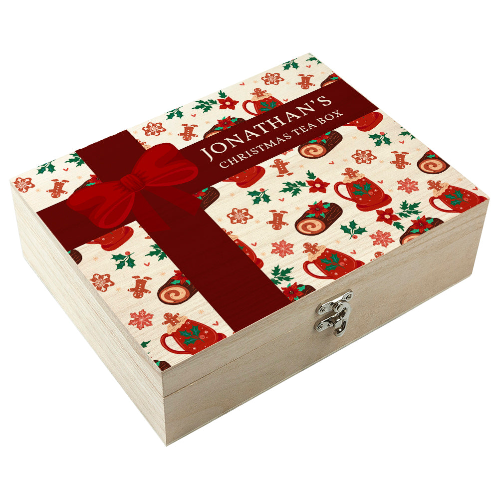 Personalised Christmas Present Tea Box