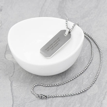 Personalised Men's Silver Dog Tag Necklace
