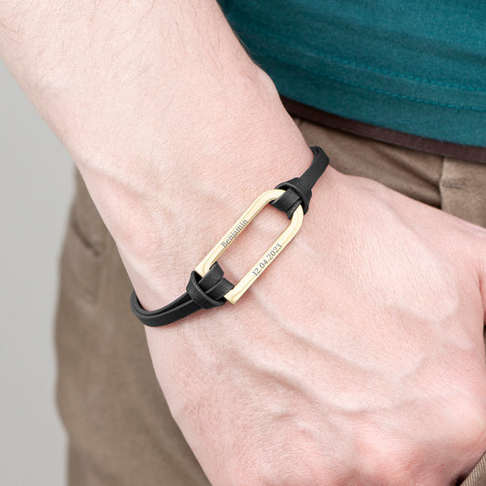 Men's Leather Shoreditch Bracelet