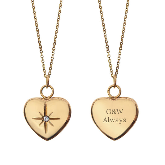 Personalised Celestial Heart Pendant and Necklace