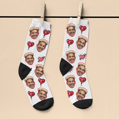 Personalised I Love You Face Socks