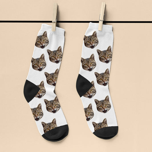 Personalised Cat Photo Kids Socks