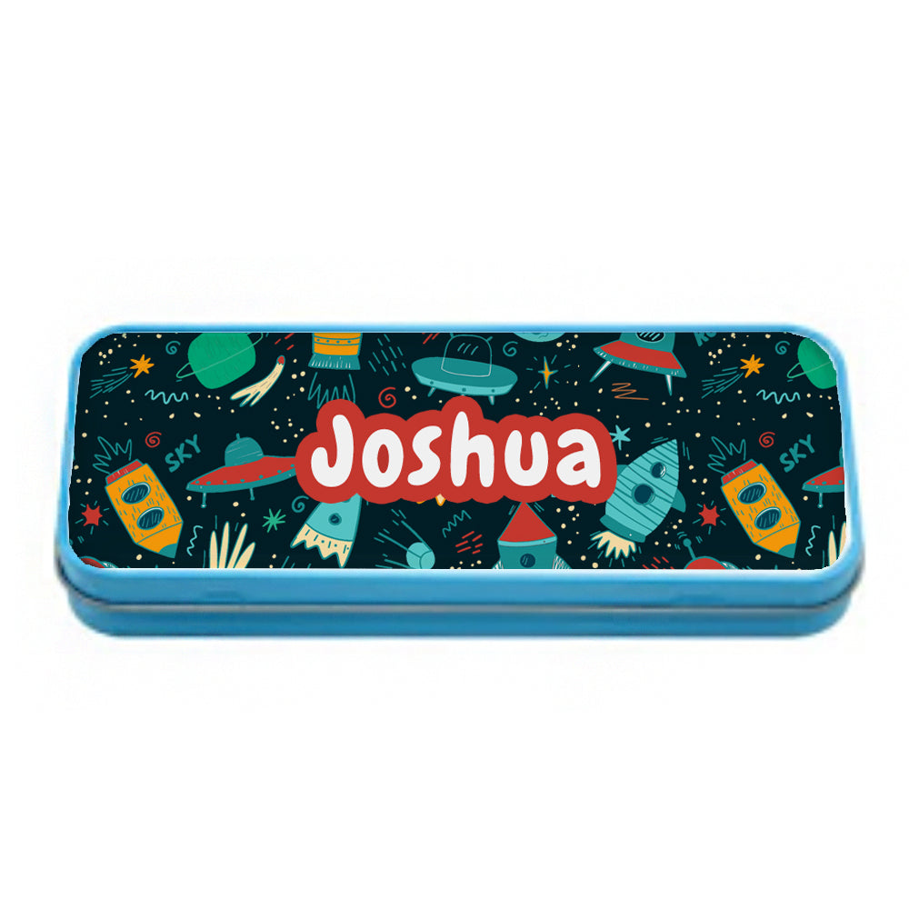 Personalised Blue Tin Pencil Case