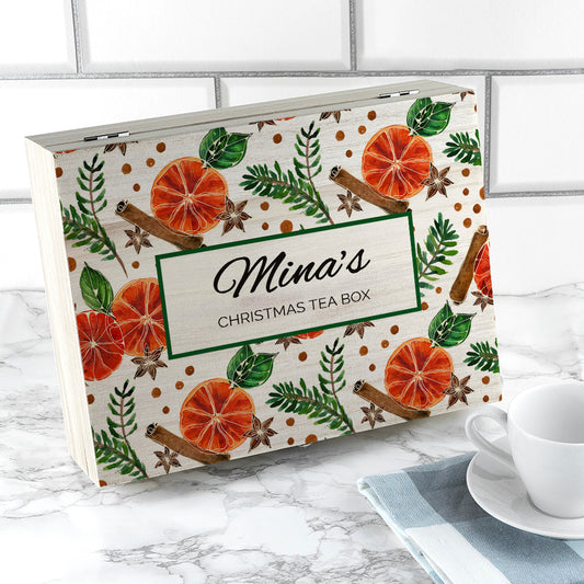 Personalised Christmas Spices Tea Box