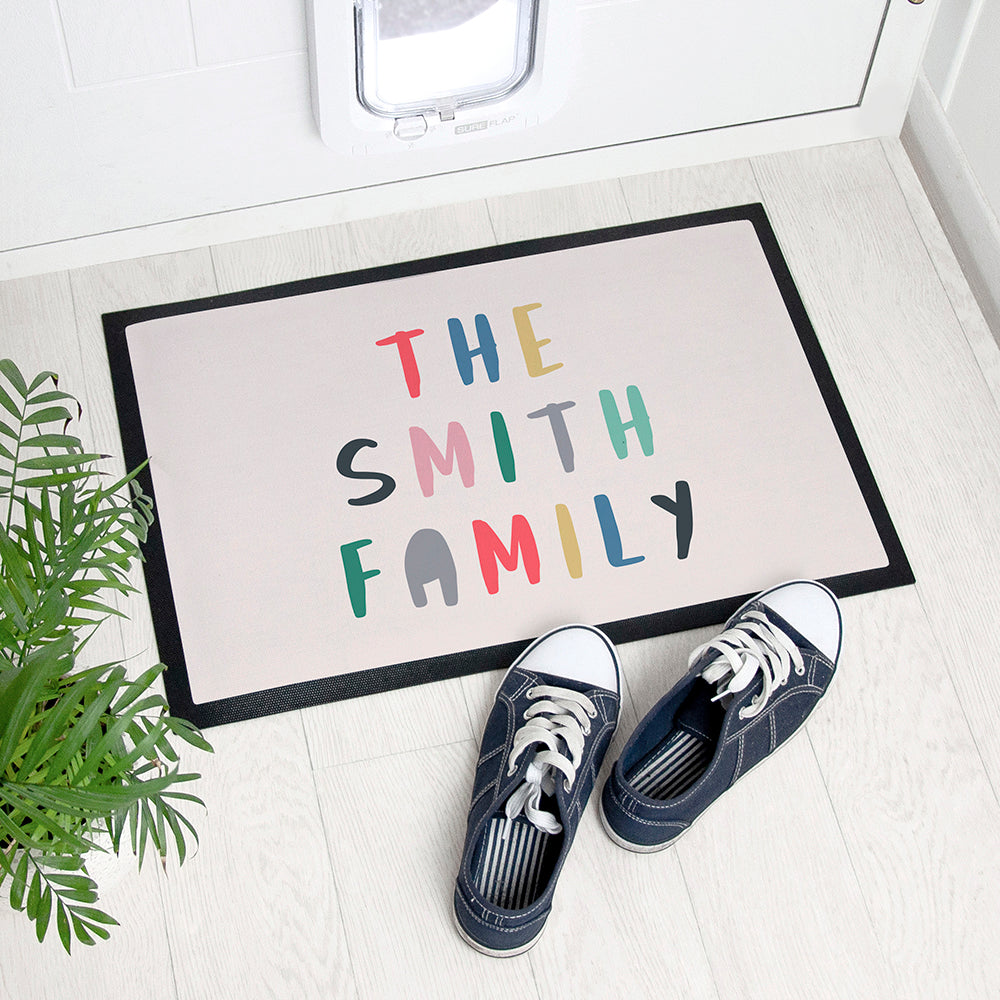 Personalised Colourful Message Doormat