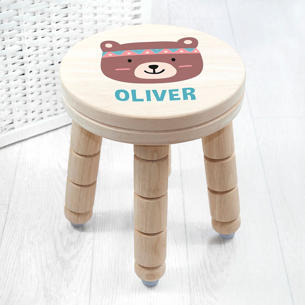 Personalised Cute Bear Kids Stool