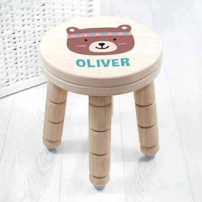 Personalised Cute Bear Kids Stool