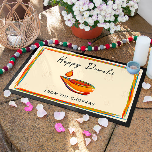 Personalised Diwali Colourful Light Decoration Mat