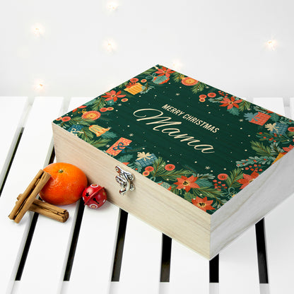 Personalised Floral Christmas Tea Box