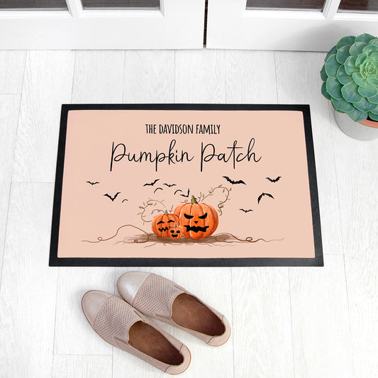 Personalised Halloween Pumpkin Patch Indoor Doormat