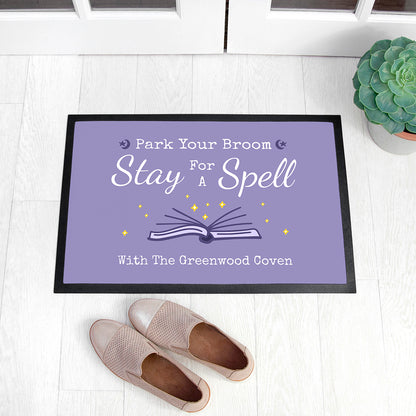 Personalised Halloween Spell Book Indoor Doormat