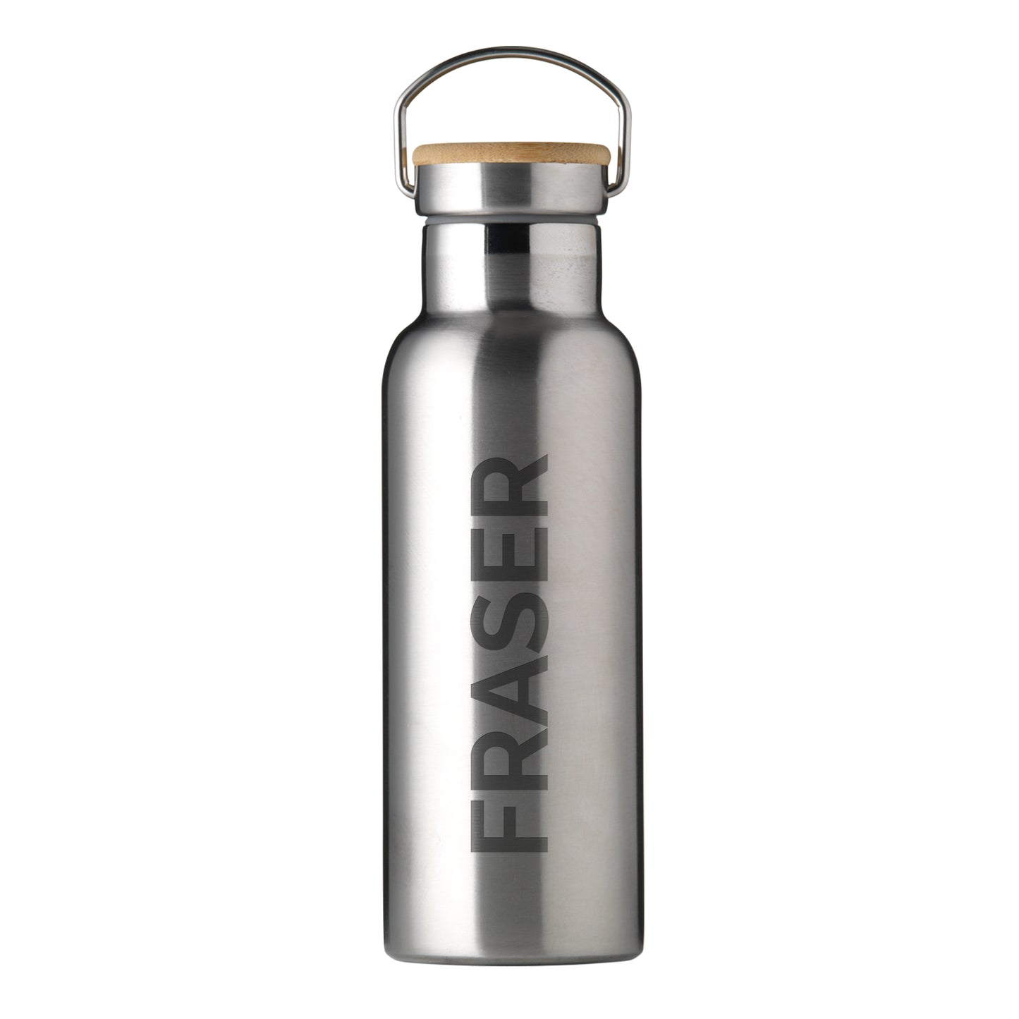 Personalised Insulated Bottle 17oz Bamboo Lid  - Side Personalisation